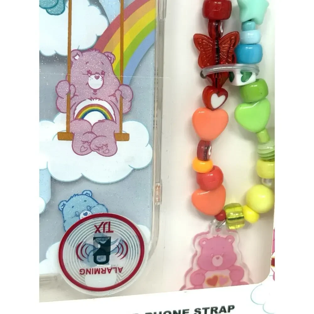 Care Bears Skinny Dip iPhone 16 Hard Case Cover Beaded Strap Glitter Shimmer